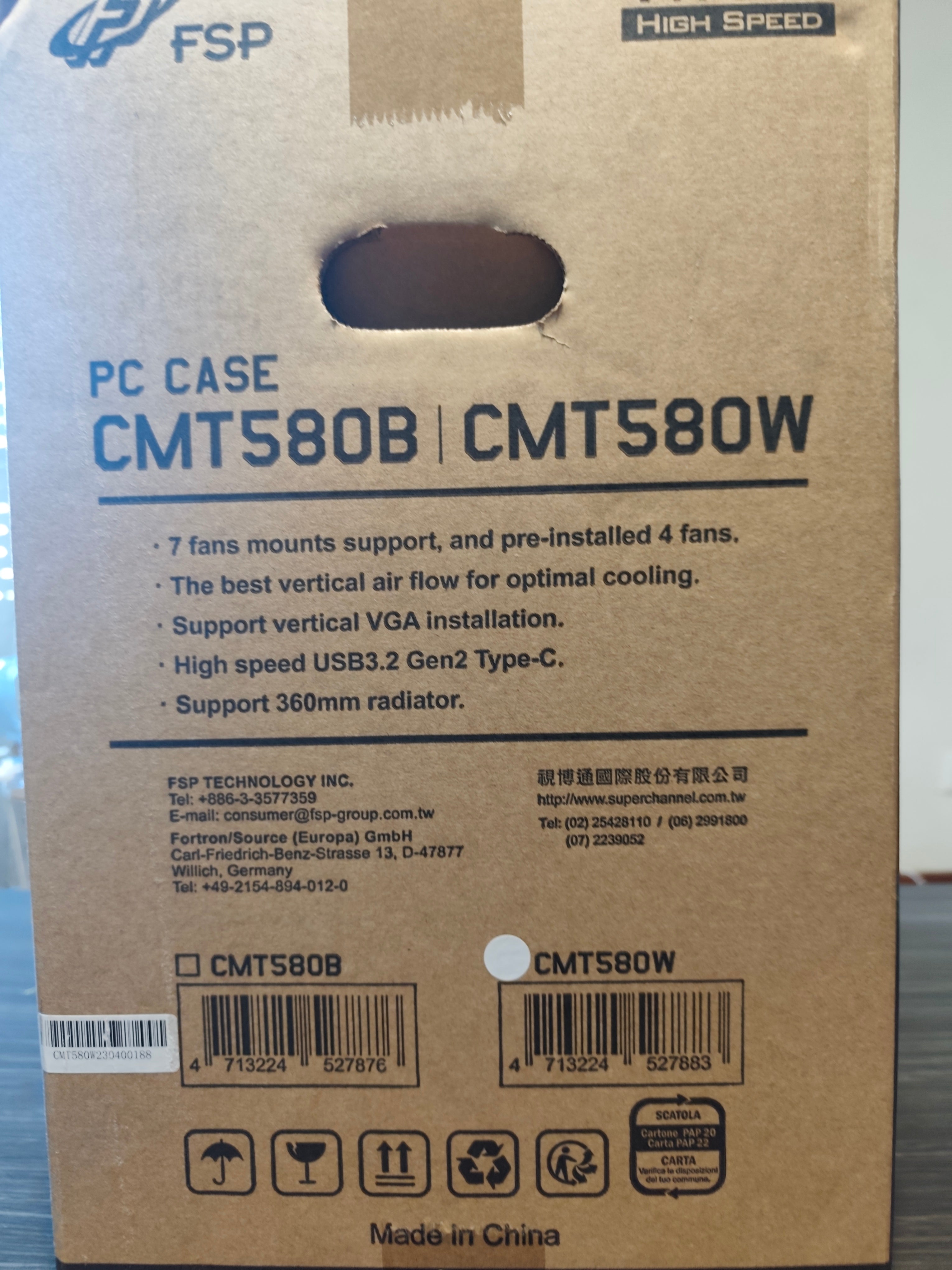 Caja PC Gaming FSP CMT580 NUEVA – 4 ventiladores