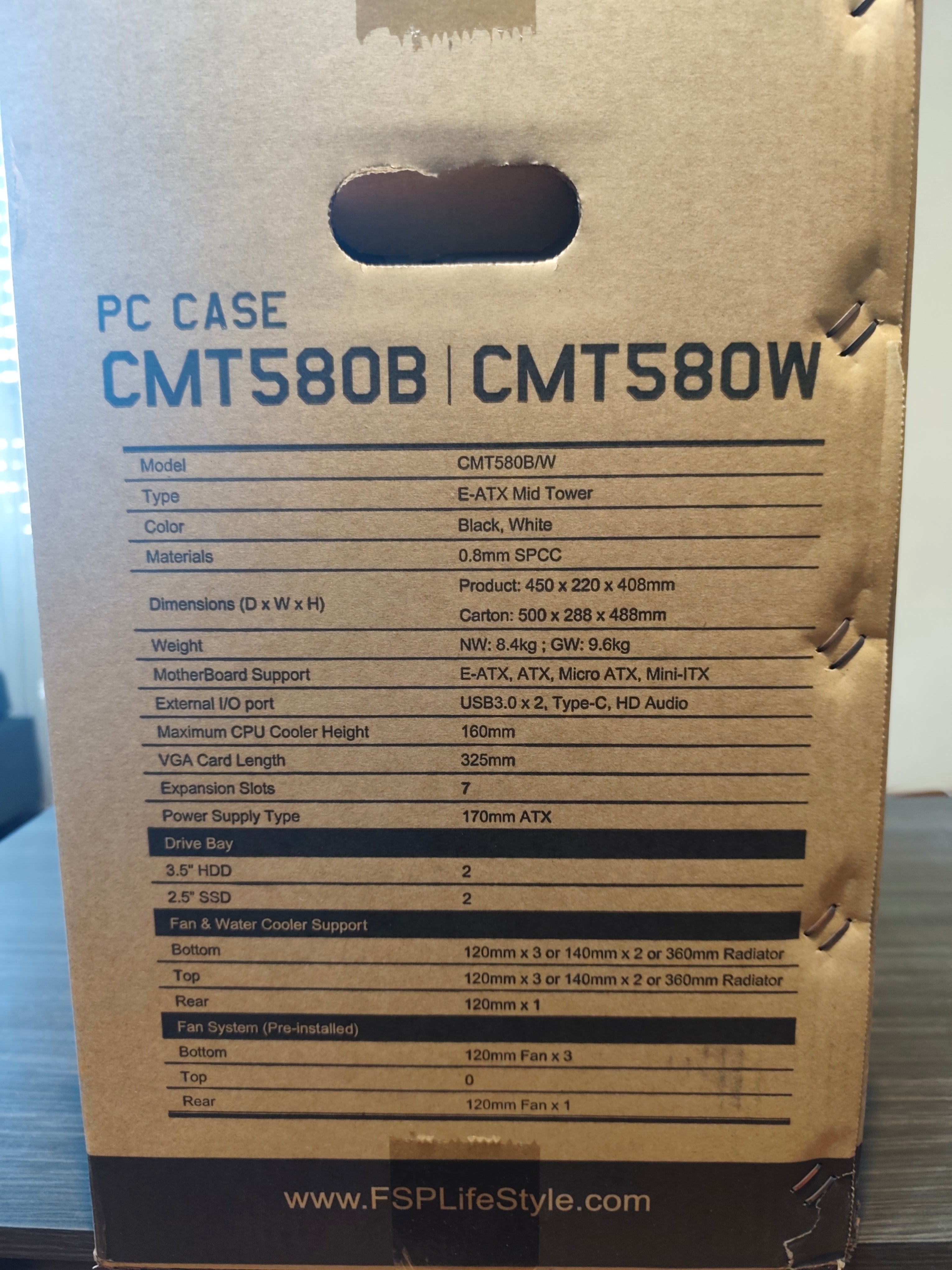Caja PC Gaming FSP CMT580 NUEVA – 4 ventiladores
